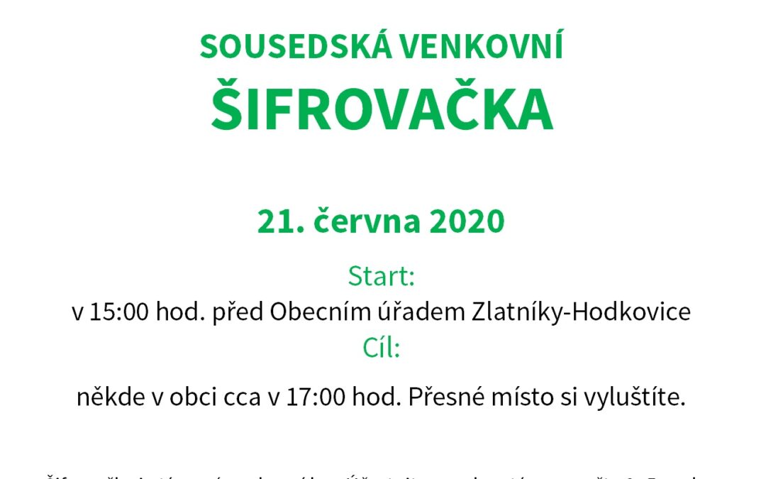 SOUSEDSKÁ VENKOVNÍ ŠIFROVAČKA